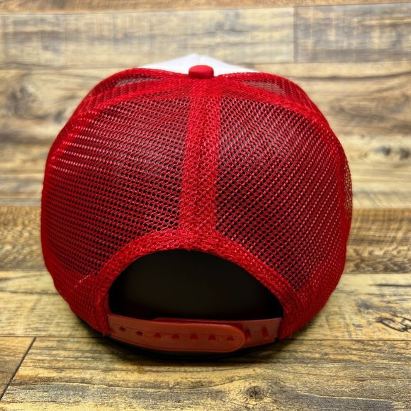 Union Pacific Railroad Mens Trucker Hat Red Snapback Train System Vintage Logo - Picture 5 of 8